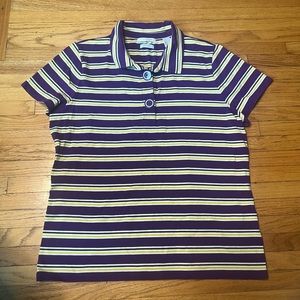 Lizgolf women’s size large purple and yellow golf polo